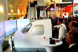 Das mobile Cockpit im Einsatz bei einer Abendveranstaltung im LFTC Frankfurt